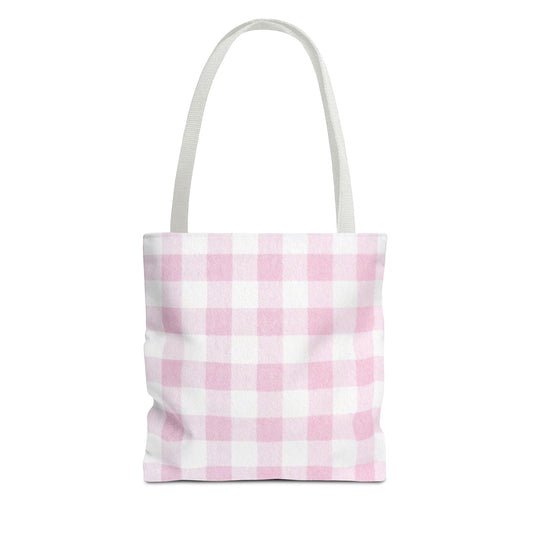 Pink Gingham Tote Bag