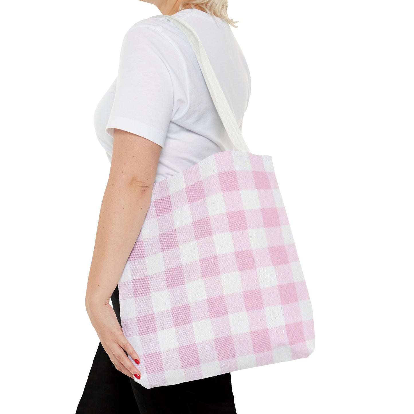 Pink Gingham Tote Bag